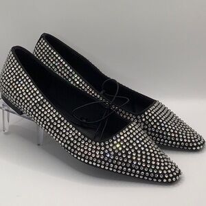 NWOT Zara 🪩Sparkle Rhinestone Ballet Flats